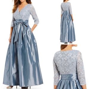 Blue Sequined Lace Dress Size 16